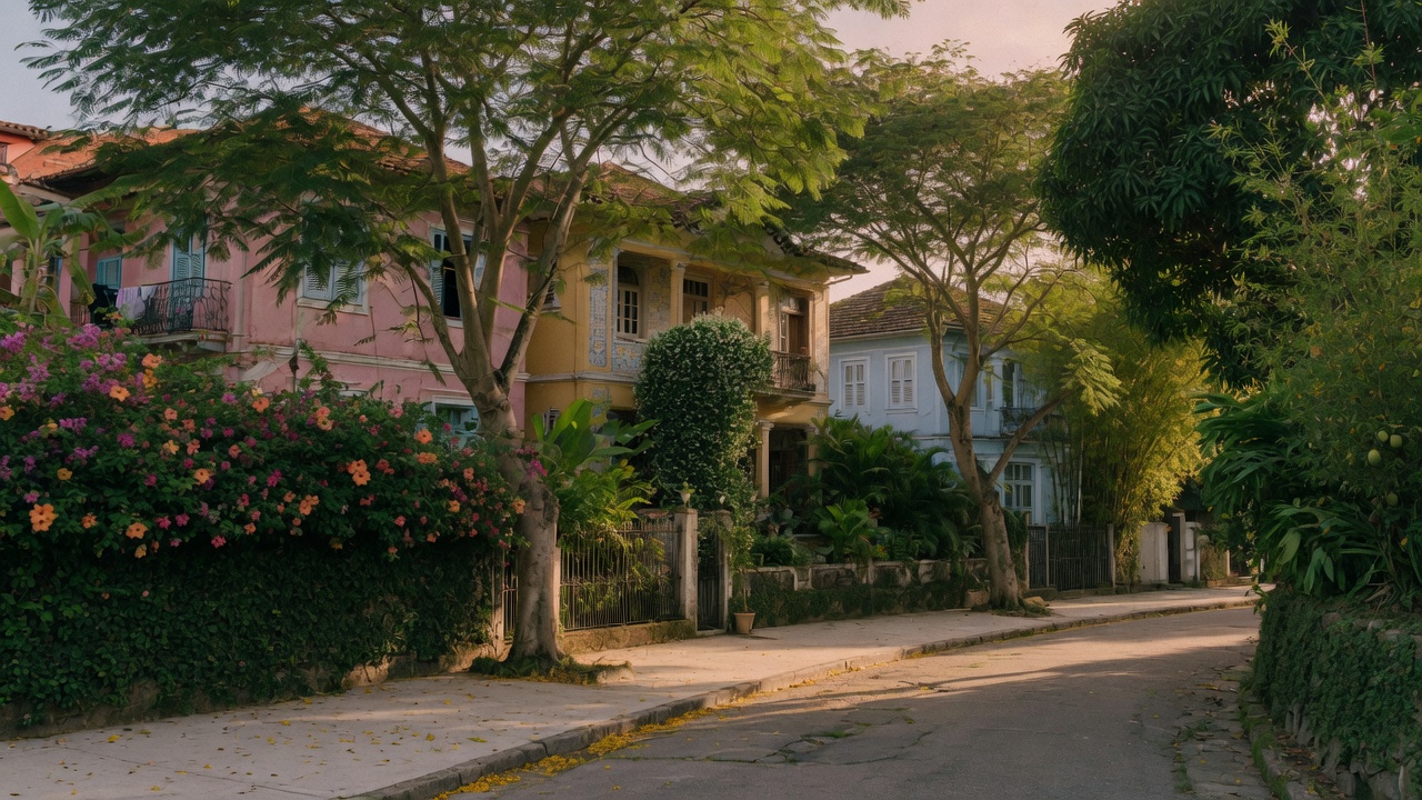 Rua arborizada de um bairro residencial do Rio de Janeiro. Imagem ilustrativa.